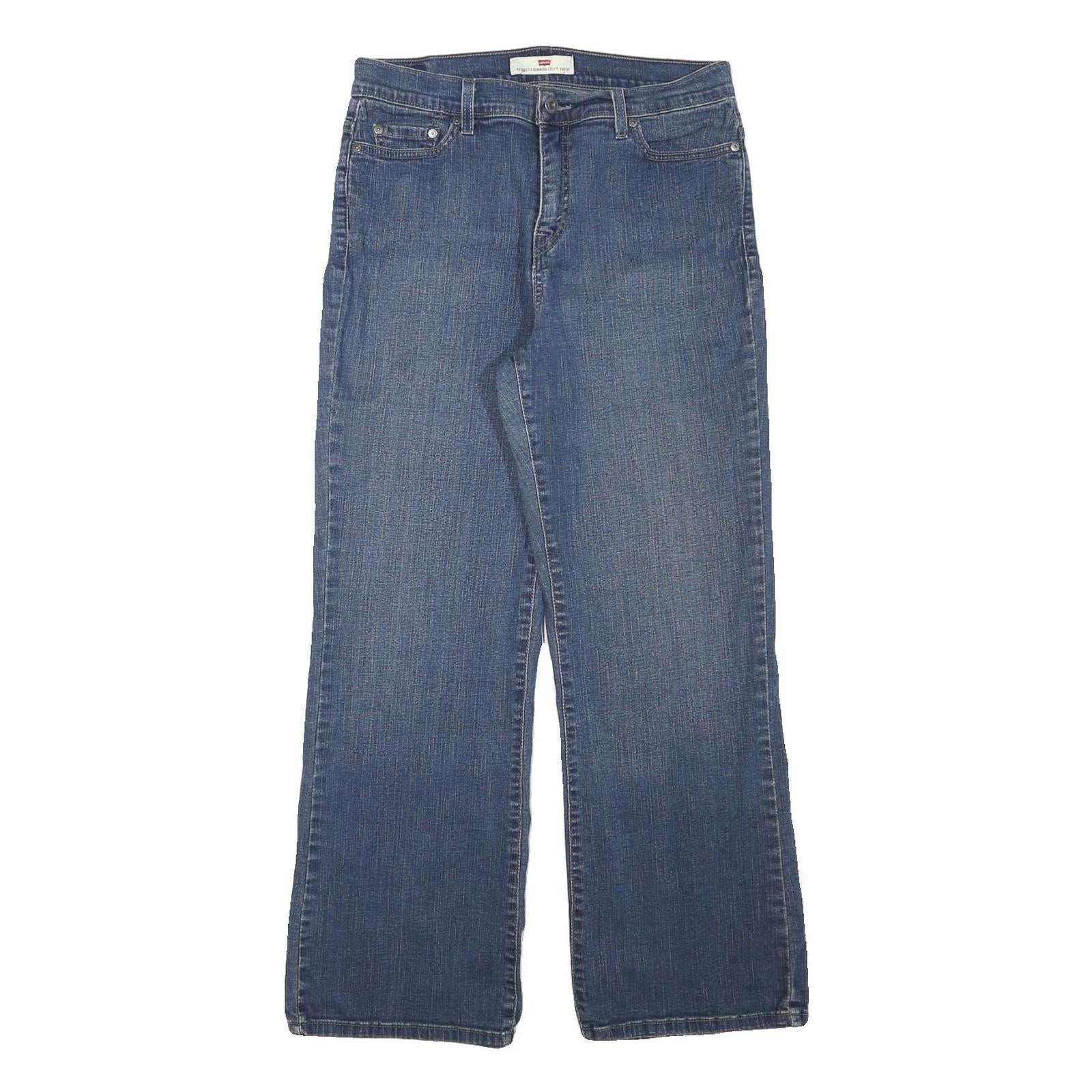LEVI'S Womens Blue Regular Straight Denim Jeans W30 L28 Classic Zip Cotton Blend