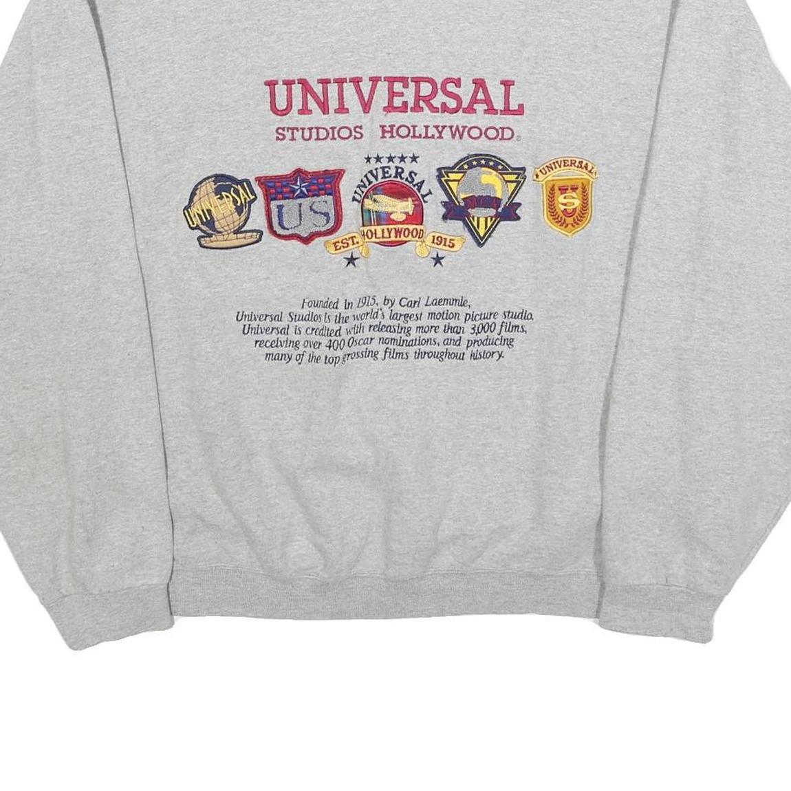 UNIVERSAL STUDIOS Womens Grey Sweatshirt XL Crew Neck Cotton Blend Pullover Logo