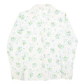SPERLA Womens White Printed Shirt Long Sleeve Button Neck M Floral Pattern