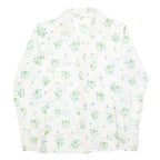 SPERLA Womens White Printed Shirt Long Sleeve Button Neck M Floral Pattern