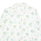 SPERLA Womens White Printed Shirt Long Sleeve Button Neck M Floral Pattern