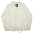 VANS Mens White Coach Jacket S Polyester Button Plain Casual Lightweight