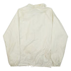 VANS Mens White Coach Jacket S Polyester Button Plain Casual Lightweight