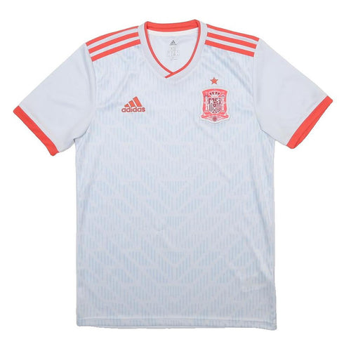 ADIDAS Spain 2018 Away Mens White & Red Football Shirt XS Short Sleeve V-Neck