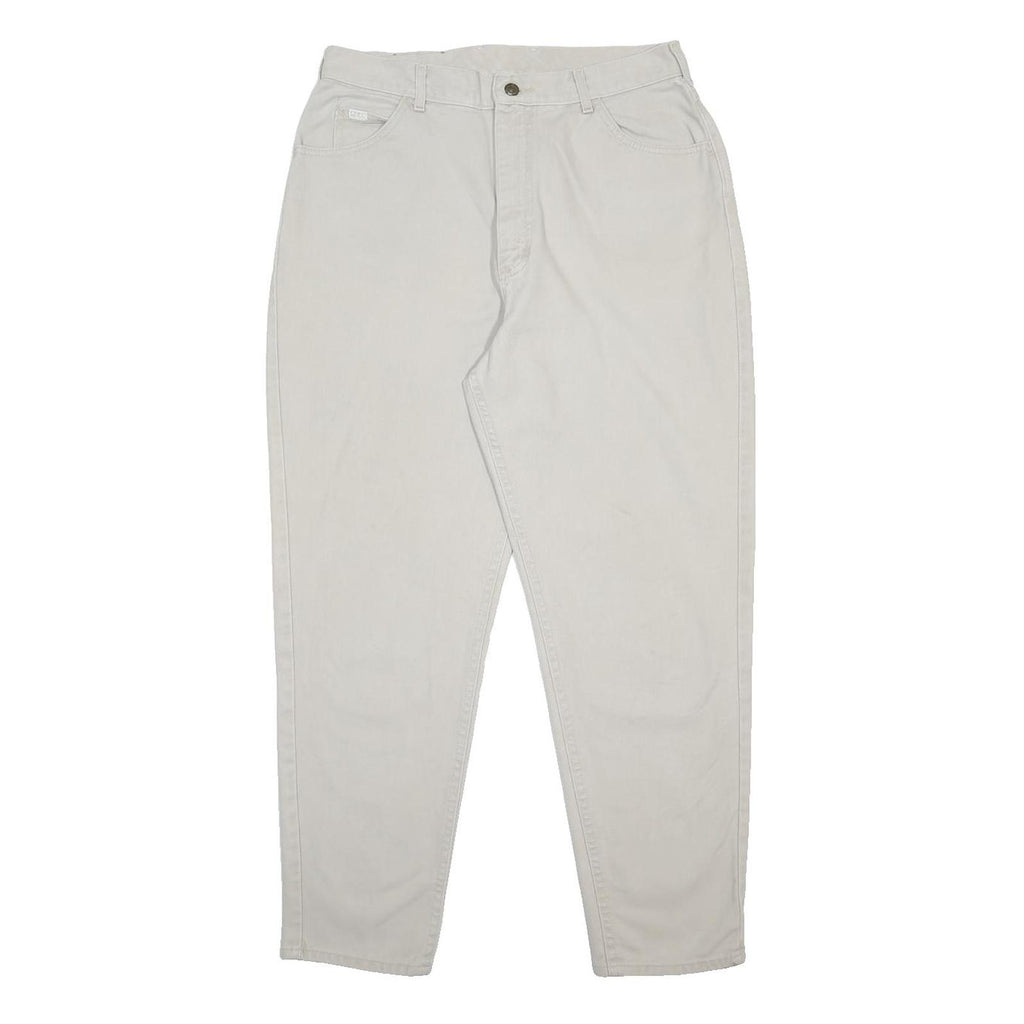 LEE Womens White Relaxed Straight Denim Cotton Medium W32 L29 Zip Closure