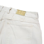 LEE Womens White Relaxed Straight Denim Cotton Medium W32 L29 Zip Closure