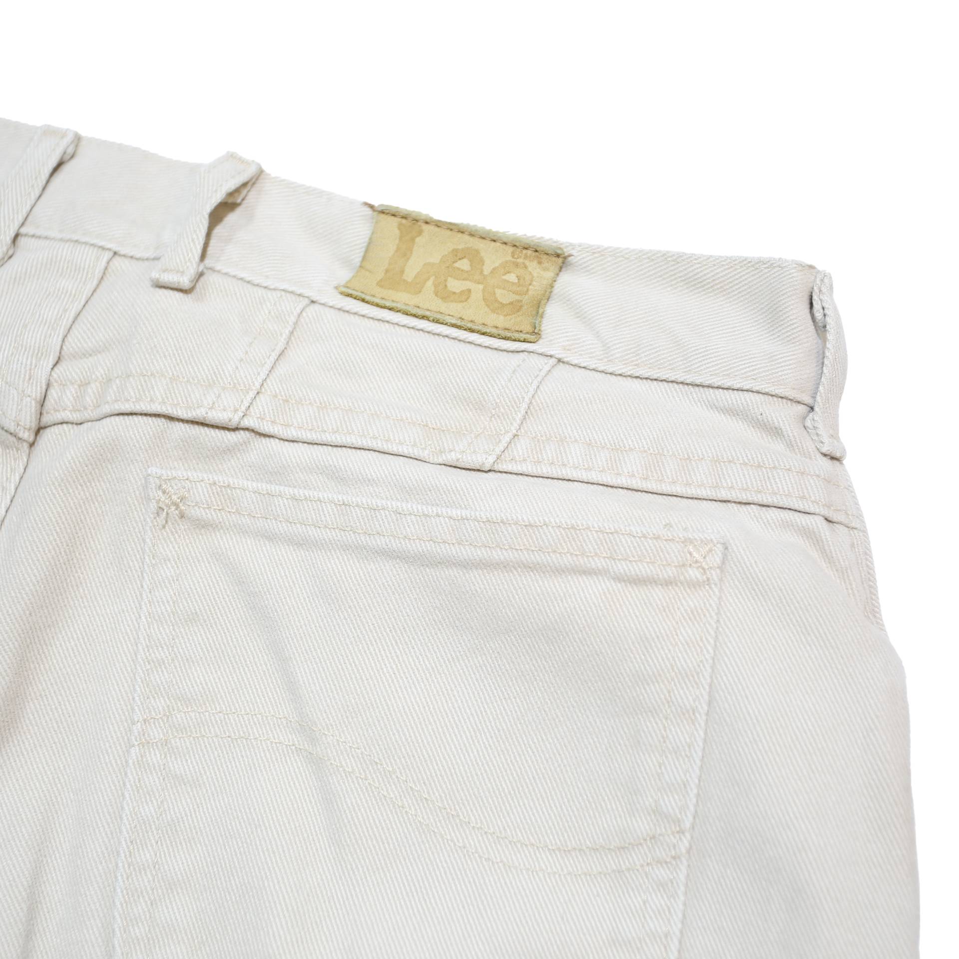 LEE Womens White Relaxed Straight Denim Cotton Medium W32 L29 Zip Closure