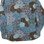 Mens Blue Brown Pattern Cotton Blend Shirt M Casual Long Sleeve Button Closure