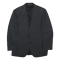 BURBERRY Mens Black Classic Jacket S Woven Tailored Button Closure Formal