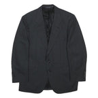 BURBERRY Mens Black Classic Jacket S Woven Tailored Button Closure Formal