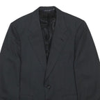 BURBERRY Mens Black Classic Jacket S Woven Tailored Button Closure Formal