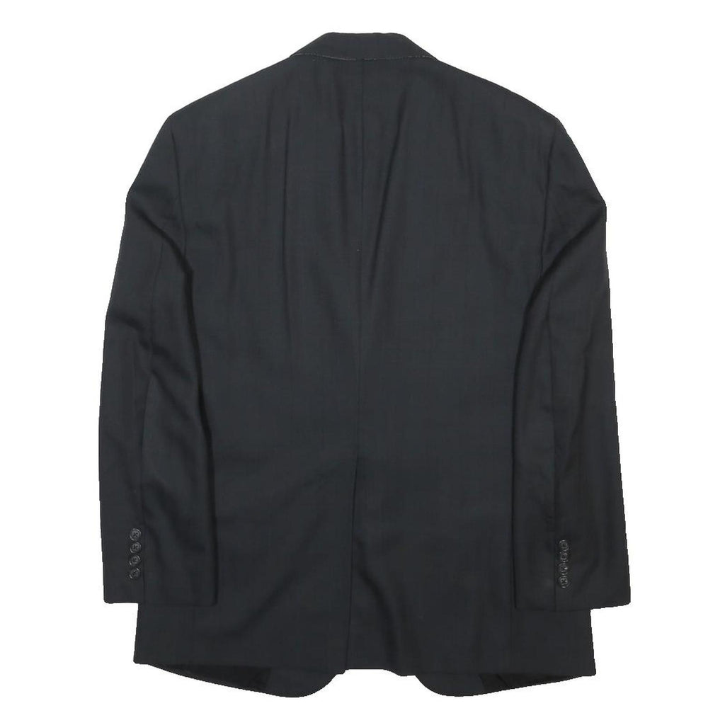 BURBERRY Mens Black Classic Jacket S Woven Tailored Button Closure Formal