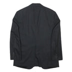 BURBERRY Mens Black Classic Jacket S Woven Tailored Button Closure Formal
