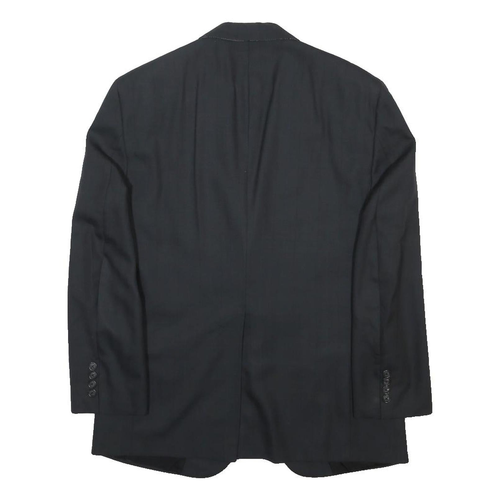BURBERRY Mens Black Classic Jacket S Woven Tailored Button Closure Formal