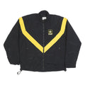UNICOR Mens Black & Yellow U.S. Army Logo Zip Up Nylon Jacket M Lightweight
