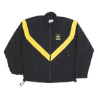 UNICOR Mens Black & Yellow U.S. Army Logo Zip Up Nylon Jacket M Lightweight