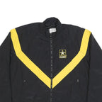 UNICOR Mens Black & Yellow U.S. Army Logo Zip Up Nylon Jacket M Lightweight