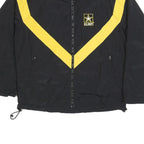 UNICOR Mens Black & Yellow U.S. Army Logo Zip Up Nylon Jacket M Lightweight