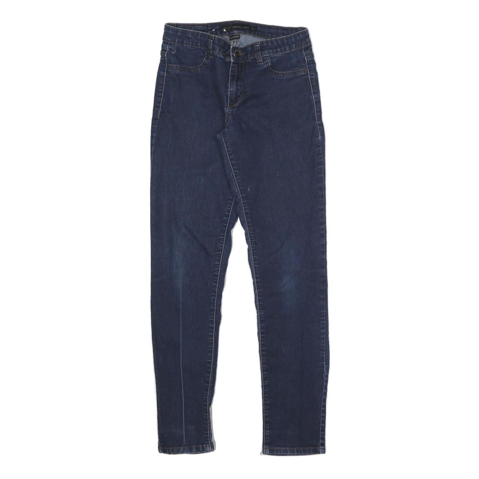 CALVIN KLEIN JEANS Womens Slim Blue Denim Jeans Zip W28 L28 Stretch Cotton Blend