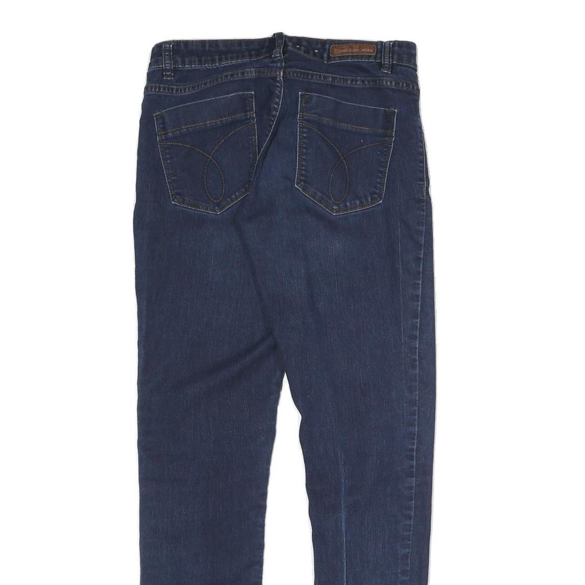 CALVIN KLEIN JEANS Womens Slim Blue Denim Jeans Zip W28 L28 Stretch Cotton Blend