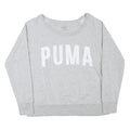 PUMA Womens Grey Cotton Blend Crew Neck Sweatshirt XL Casual Pullover