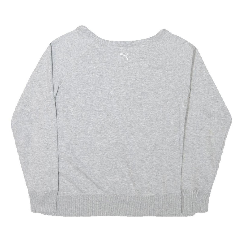 PUMA Womens Grey Cotton Blend Crew Neck Sweatshirt XL Casual Pullover