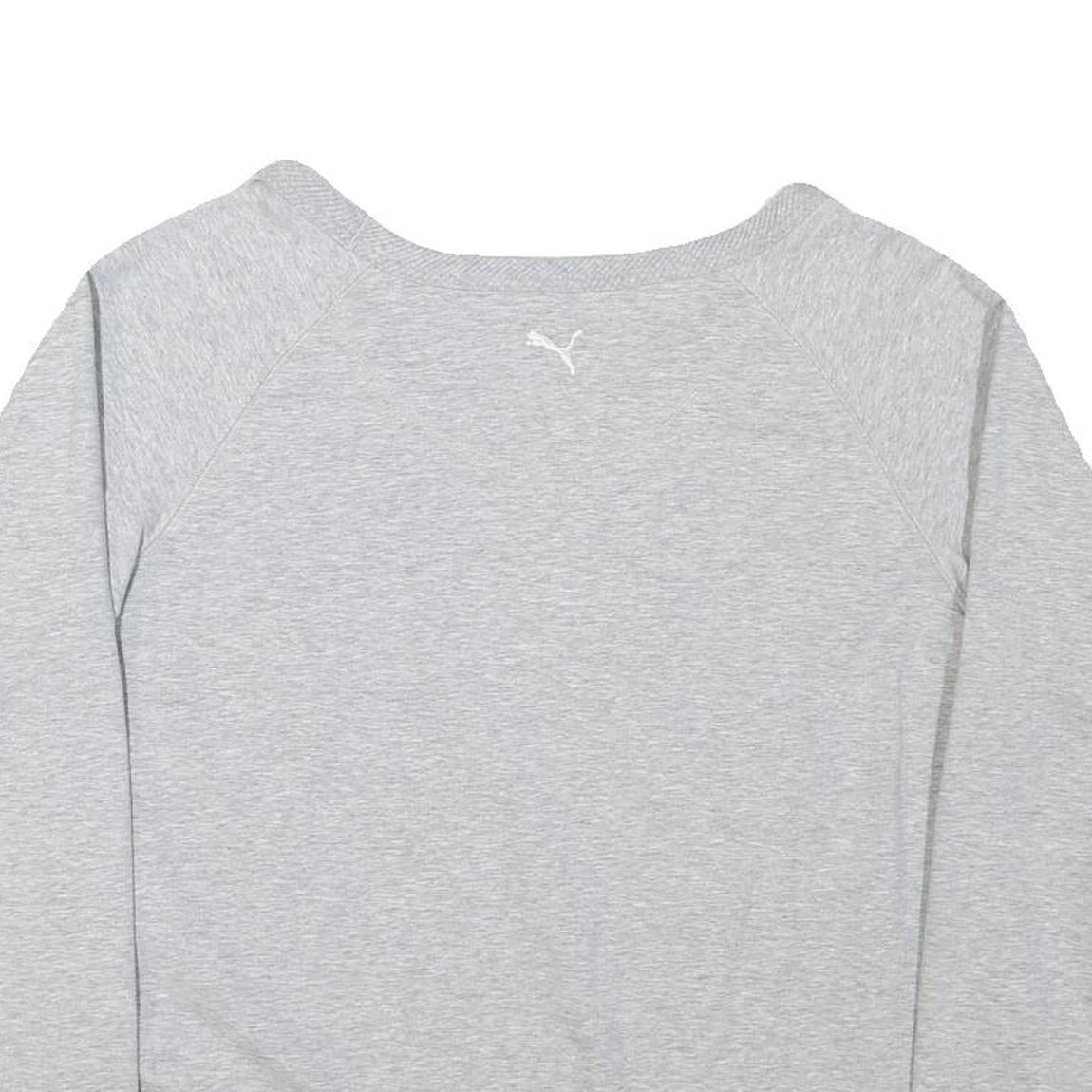 PUMA Womens Grey Cotton Blend Crew Neck Sweatshirt XL Casual Pullover