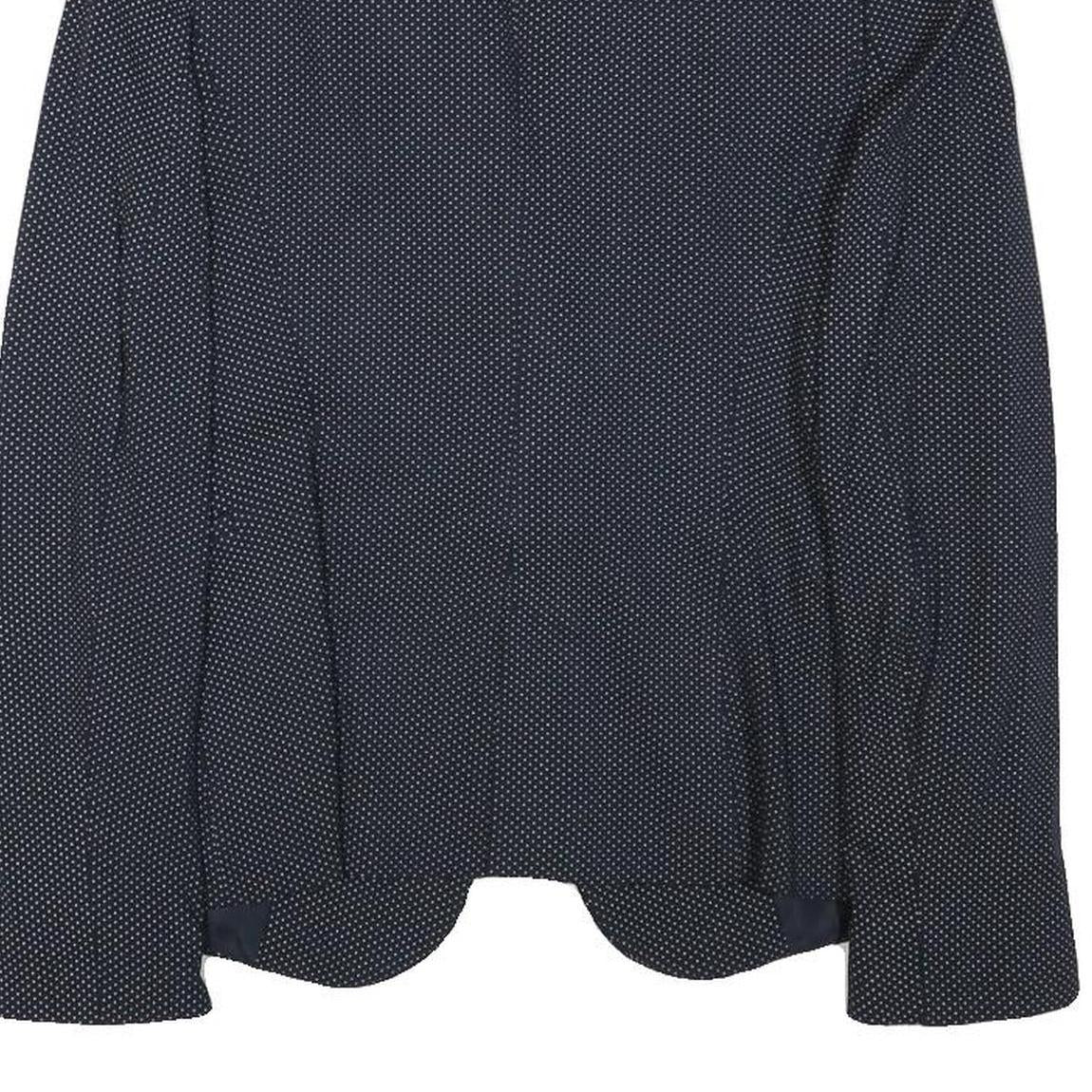 ZARA BASIC Womens Navy Blue & White Polka Dot Blazer Jacket S Polyester Blend