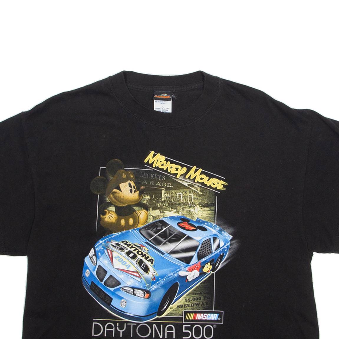 NASCAR DAYTONA 500 2004 Mickey Mouse Womens T-Shirt Black USA L