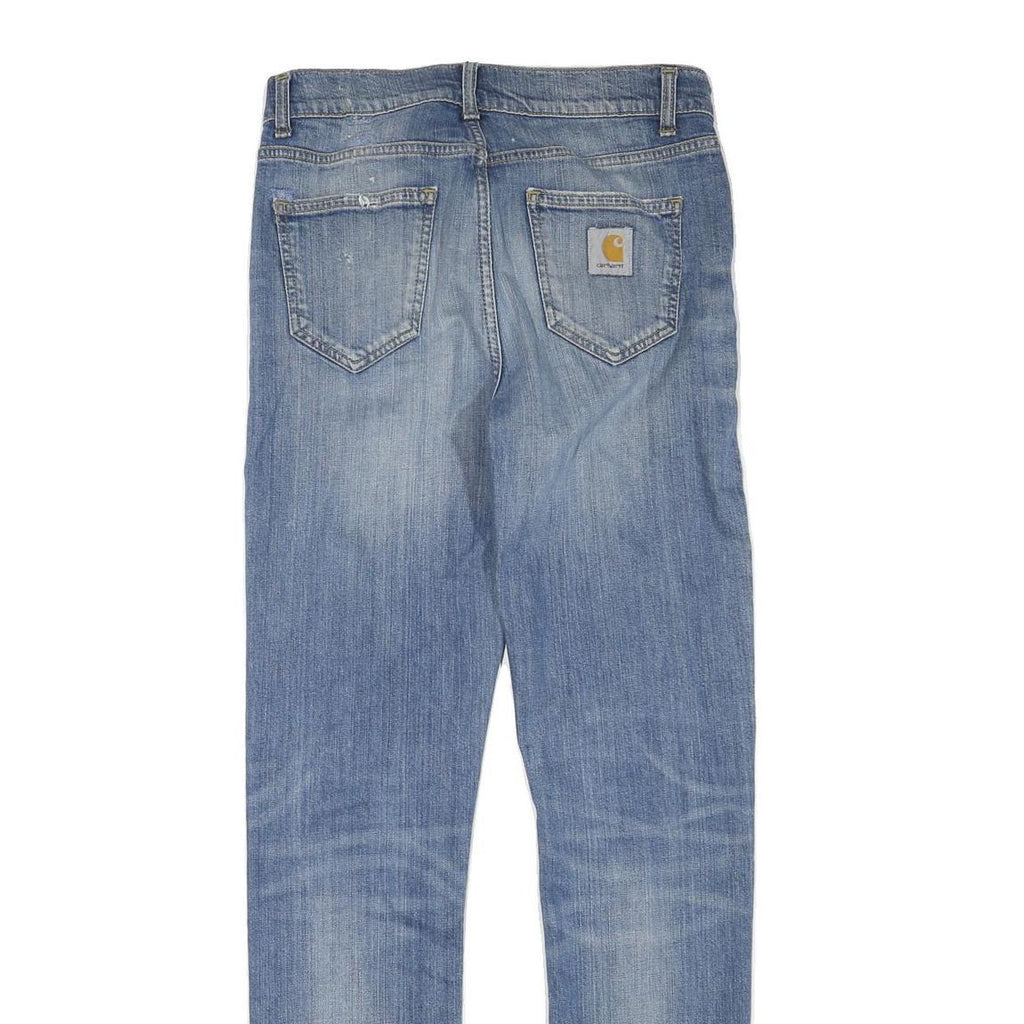 CARHARTT Womens Regular Fit Blue Denim Jeans Cotton Blend W31 L32 Classic Zip