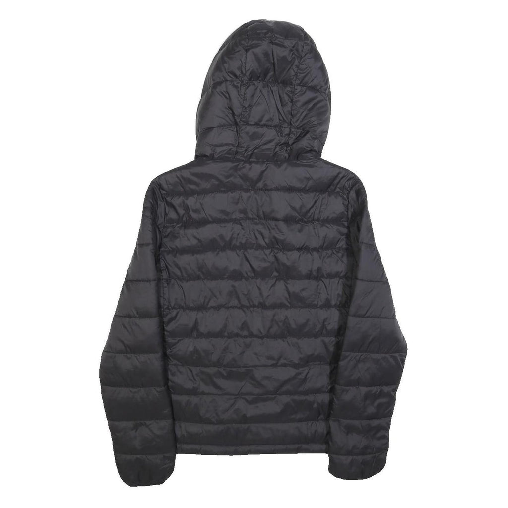 PULL & BEAR Womens Black Polyester Blend Quilted Hooded Jacket XS Zip Closure