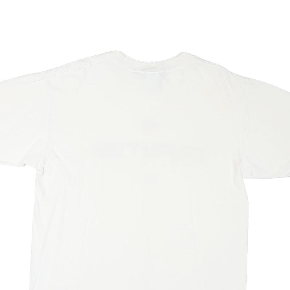 NFL Mens White Rams Football Graphic T-Shirt M Short Sleeve Crew Neck