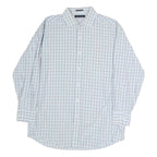 TOMMY HILFIGER Mens Blue & Green Checked Shirt XL Classic Cotton Long Sleeve