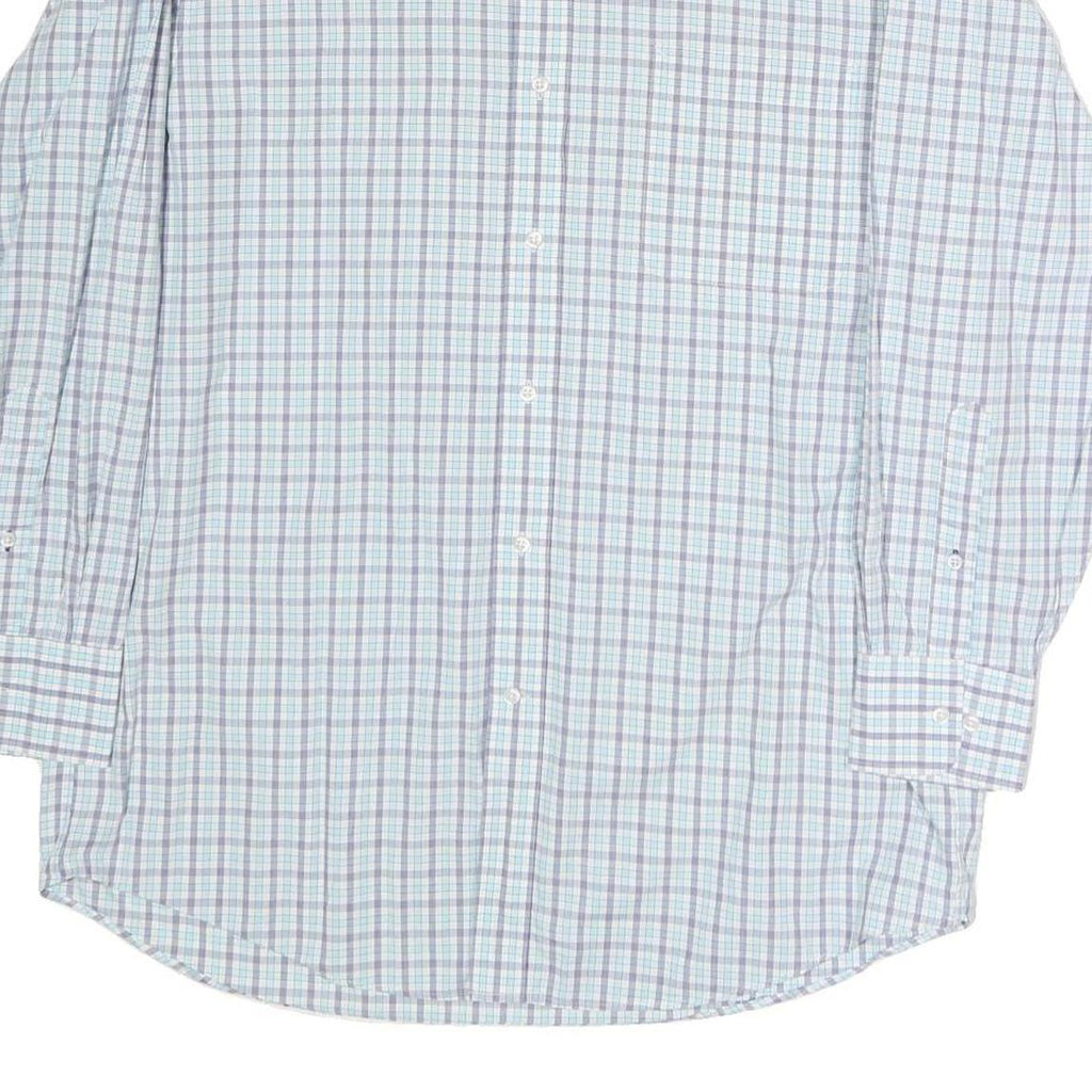 TOMMY HILFIGER Mens Blue & Green Checked Shirt XL Classic Cotton Long Sleeve