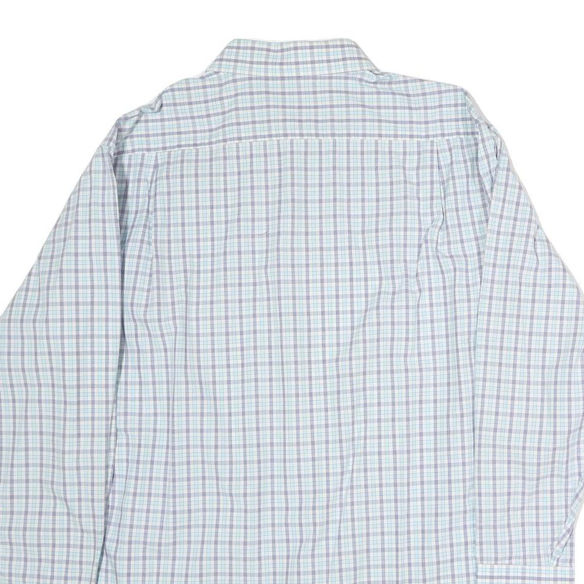 TOMMY HILFIGER Mens Blue & Green Checked Shirt XL Classic Cotton Long Sleeve