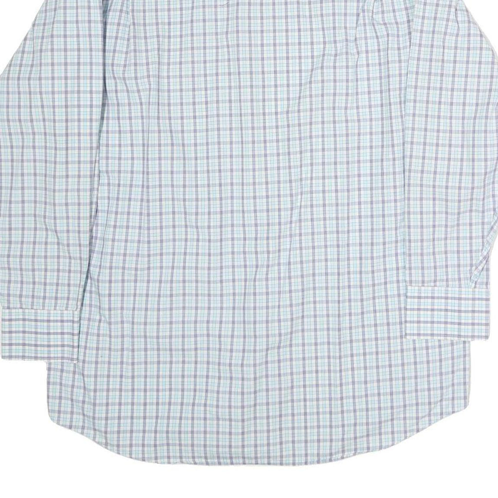 TOMMY HILFIGER Mens Blue & Green Checked Shirt XL Classic Cotton Long Sleeve