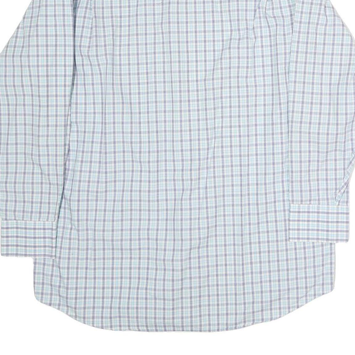 TOMMY HILFIGER Mens Blue & Green Checked Shirt XL Classic Cotton Long Sleeve