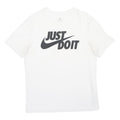 NIKE Mens White Just Do It Graphic T-Shirt M Short Sleeve Crew Neck Sports