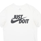 NIKE Mens White Just Do It Graphic T-Shirt M Short Sleeve Crew Neck Sports