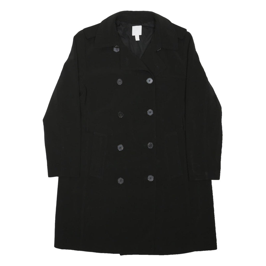 H&M Womens Black Classic Jacket UK 16 Polyester Blend Button Closure Plain