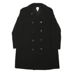 H&M Womens Black Classic Jacket UK 16 Polyester Blend Button Closure Plain