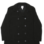 H&M Womens Black Classic Jacket UK 16 Polyester Blend Button Closure Plain