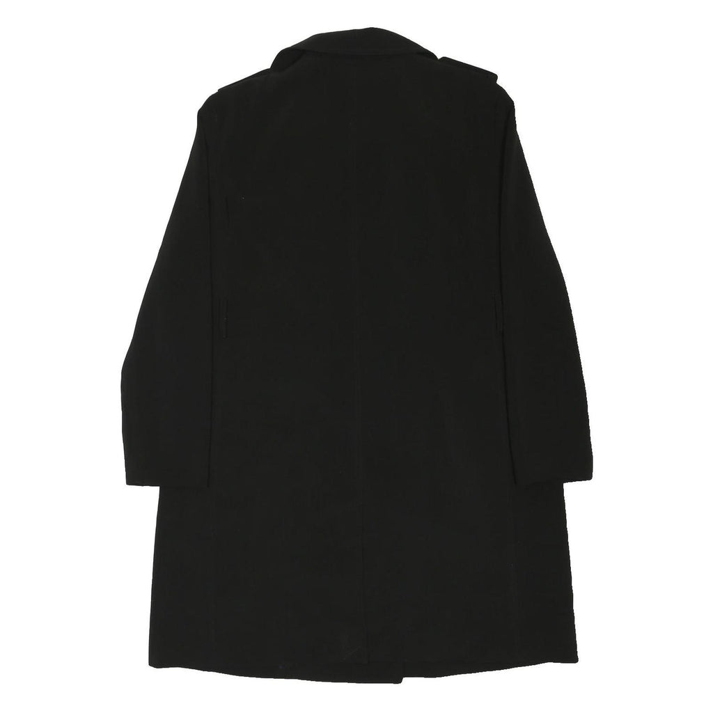 H&M Womens Black Classic Jacket UK 16 Polyester Blend Button Closure Plain