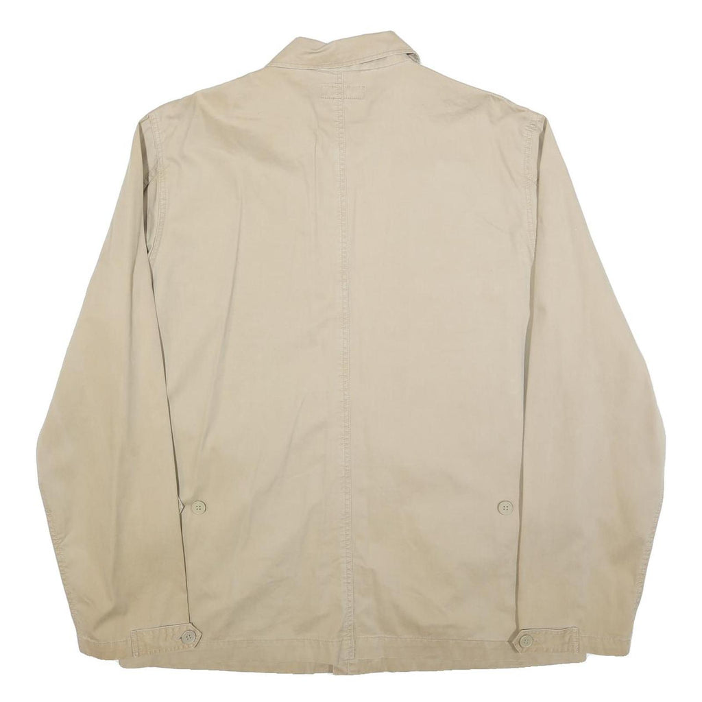 LOGG Mens Beige Cotton Blend Button Jacket XL Plain Lightweight Casual