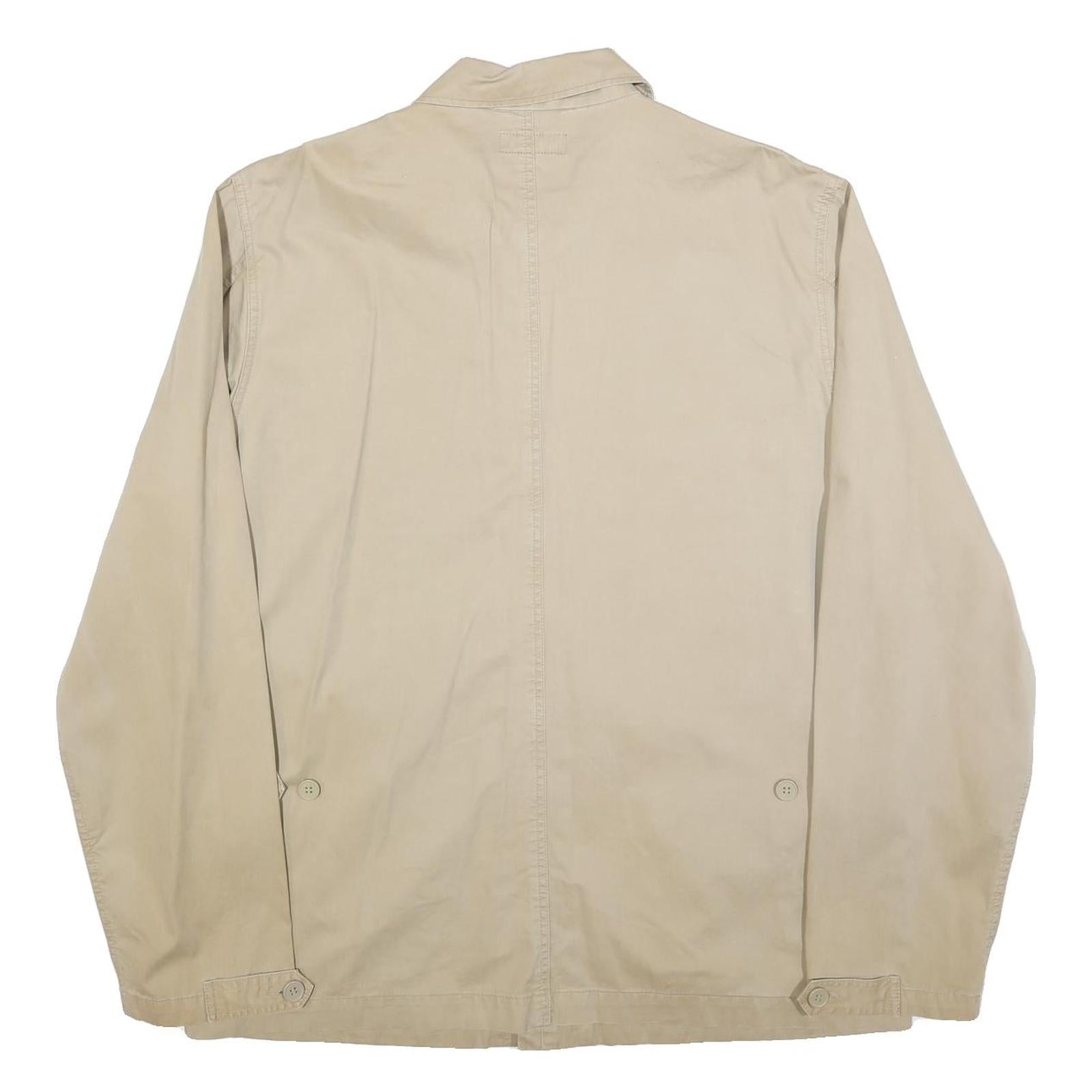 LOGG Mens Beige Cotton Blend Button Jacket XL Plain Lightweight Casual