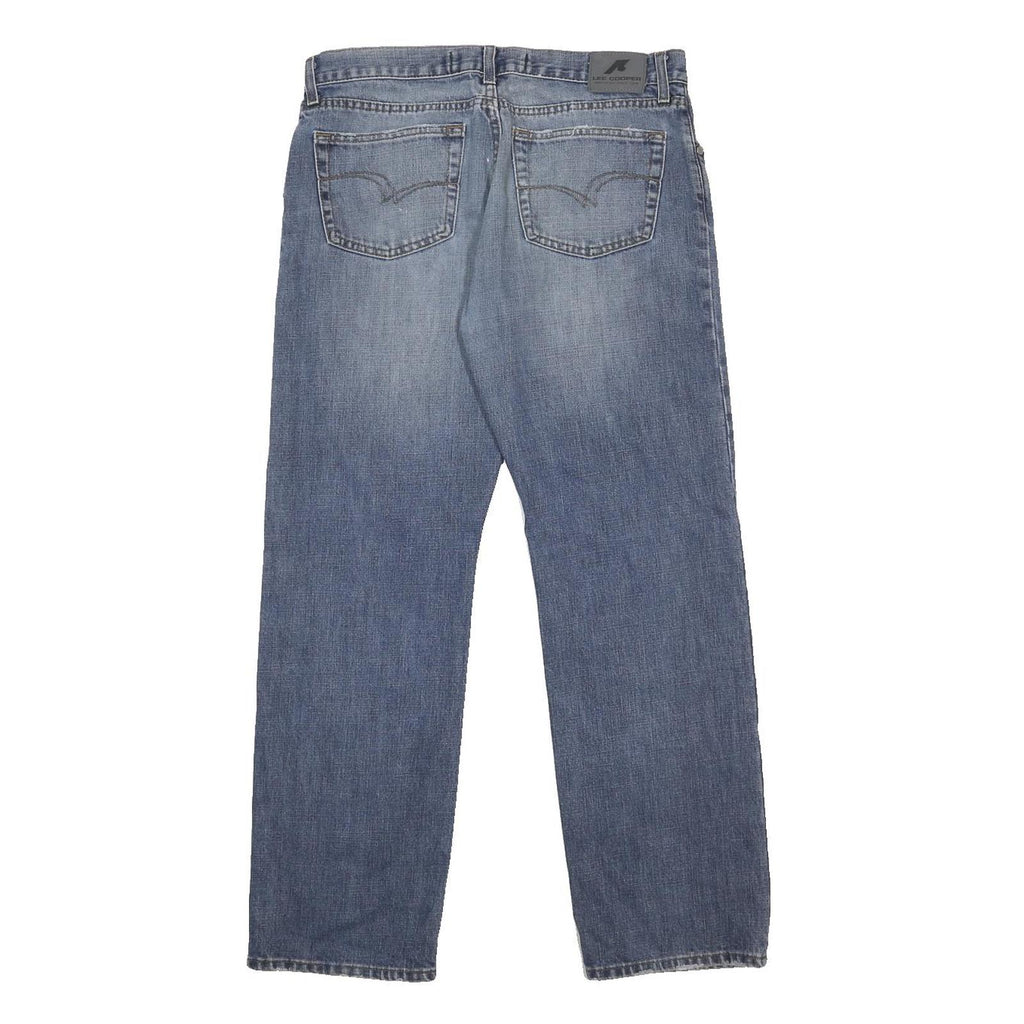 LEE COOPER Mens Jeans Blue Regular Straight Denim Medium W34 L32 Casual Classic
