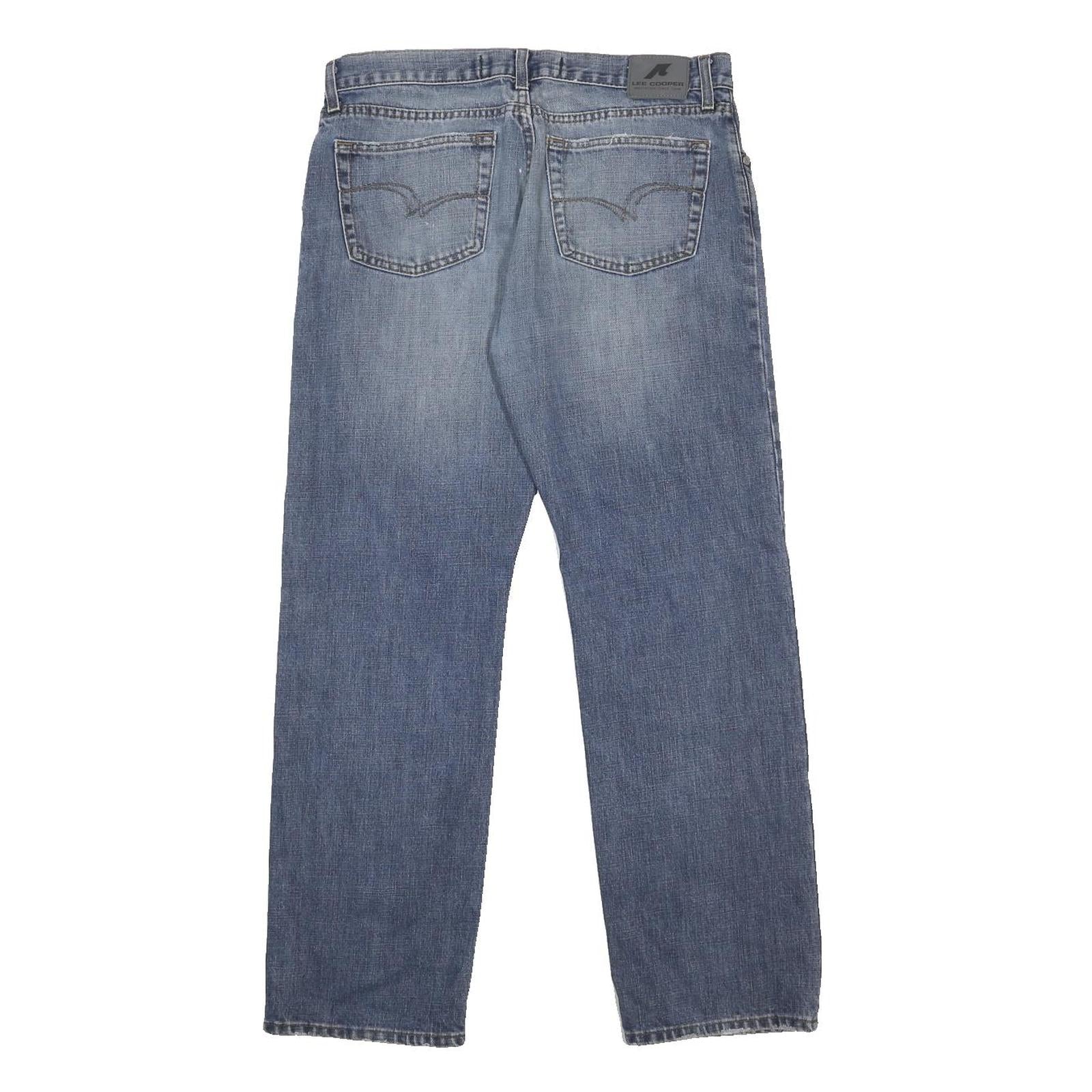 LEE COOPER Mens Jeans Blue Regular Straight Denim Medium W34 L32 Casual Classic