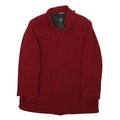 CALVIN KLEIN Womens Red Wool Blend Jacket L Zip Stand-Up Collar Classic Fit