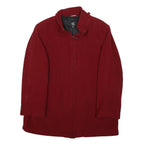 CALVIN KLEIN Womens Red Wool Blend Jacket L Zip Stand-Up Collar Classic Fit