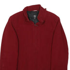 CALVIN KLEIN Womens Red Wool Blend Jacket L Zip Stand-Up Collar Classic Fit